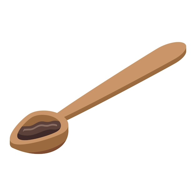 Vector chocolate paste spoon icon isometric of chocolate paste spoon vector icon for web design isolated on white background