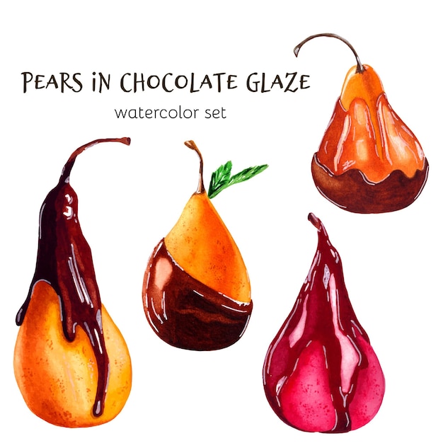 Vector chocolate pears