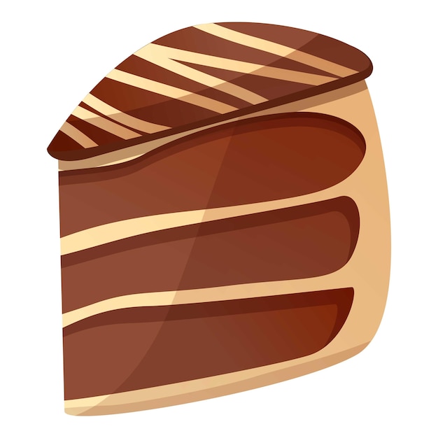 Vettore icona della torta al cioccolato cartoon di icona vettoriale della torta al cioccolato per il web design isolato su sfondo bianco