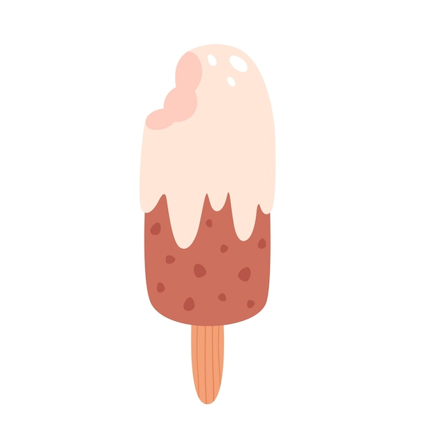 Chocolate popsicle ice cream on stick. summertime, hello summer.