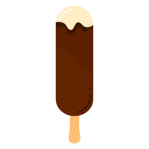 Chocolate popsicle on a stick Vector illustration