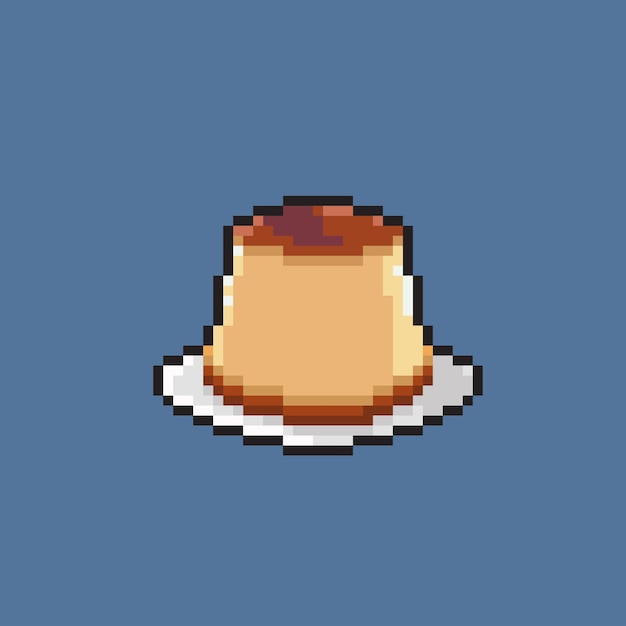 Budino al cioccolato in stile pixel art