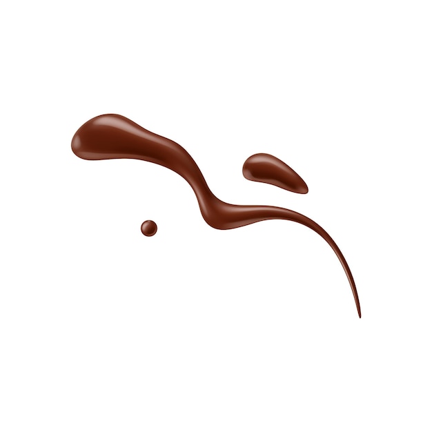 Chocolate sauce syrup drop splash stain and swirl Indulge in decadence as rich choco topping cascades in a luscious flow Isolated realistic 3d vector temptation delight treat for the senses