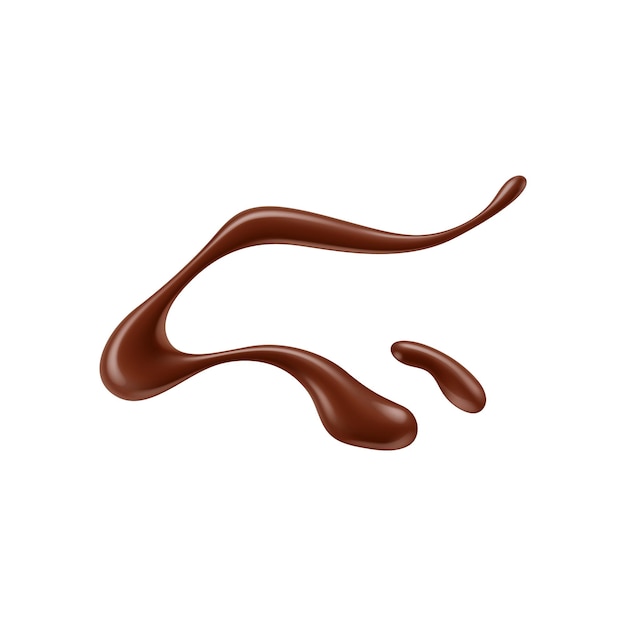 Chocolate sauce syrup drop splash stain and swirl Isolated realistic 3d vector melt glistening dessert cascade a luscious liquid dance Brown velvety rich and ohsoindulgent decadent delight