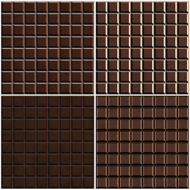 Chocolate seamless background set