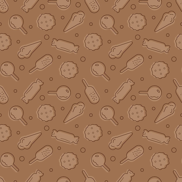 Vettore cioccolato seamless pattern design con decorazione choco in modello disegnato a mano del fumetto