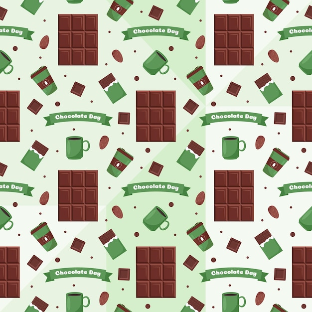 Cioccolato seamless pattern design con decorazione choco in modello disegnato a mano del fumetto