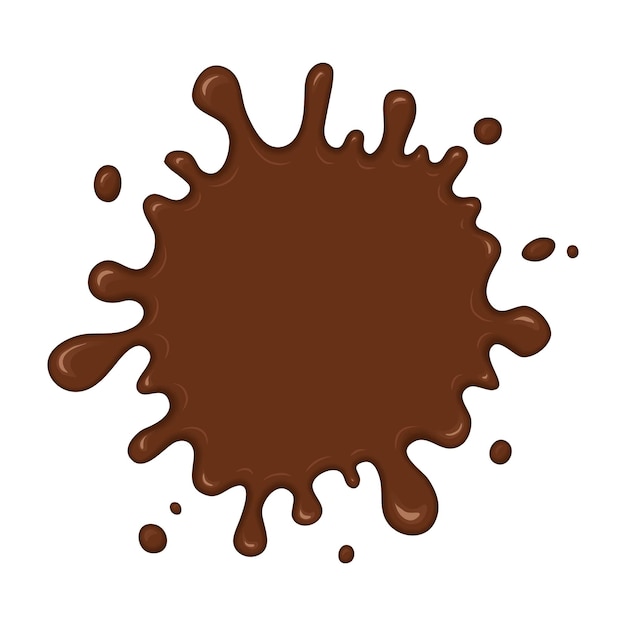 Vector chocolate splash blot with drops