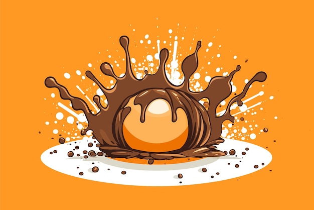 Vector chocolate splashes illustration