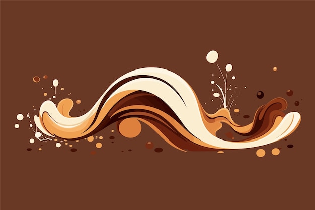 Chocolate splashes waves illustration in isolated background