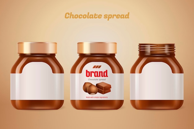 Chocolate spread bottle with blank label