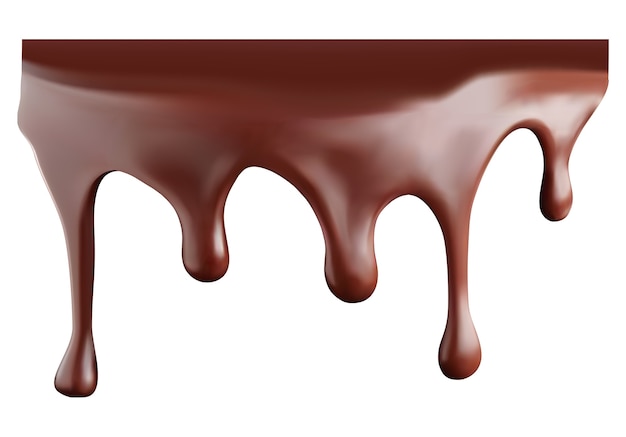 Vector chocolate streams isolated on white.