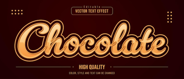 Cioccolato dolce e delizioso effetto di testo modificabile