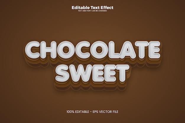 Vector chocolate sweet text effect in modern trend style