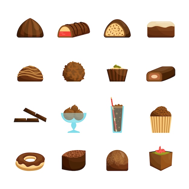 Chocolate Sweets Set Vector