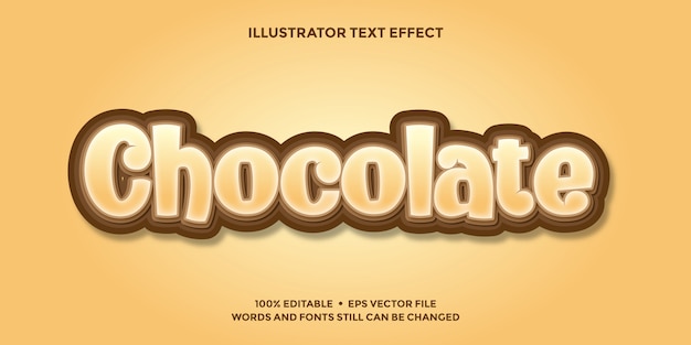 Vector chocolate text effect template editable