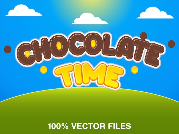 Chocolate Time editable text effect vector with natural background