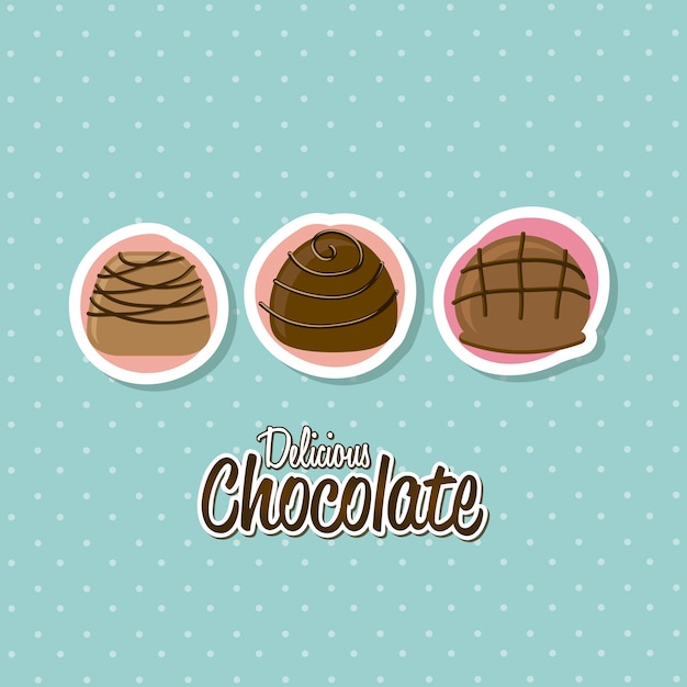 chocolate truffle set over white background vector illustration