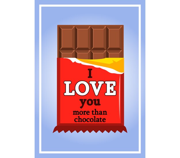 Vettore biglietto d'auguri di san valentino al cioccolato