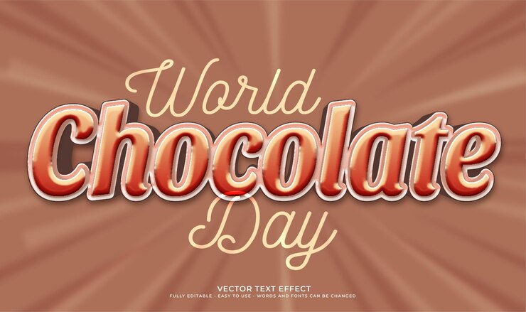 Vector 3d 효과의 초콜릿 터 텍스트 효과