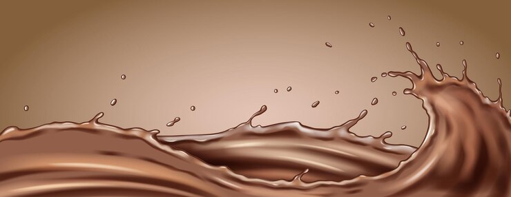 Vector chocolate wave splash on brown background