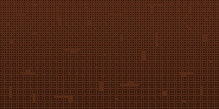 Vector chocolatebrown horizontal background with circles decreasing upwards and small defects creative dot design of the background web wallpaper