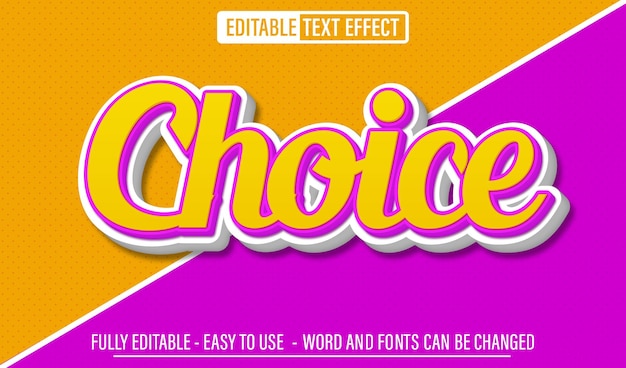 Choice 3d editable text effect