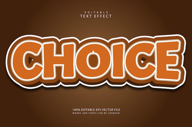 Choice editable text effect 3 dimension emboss cartoon style