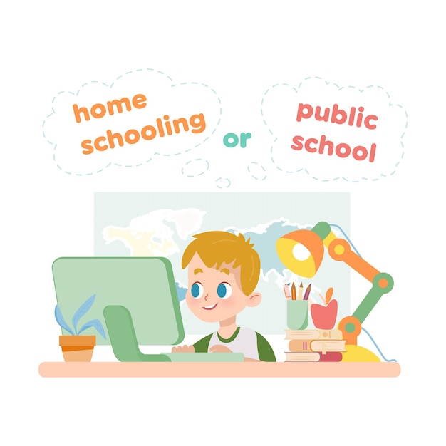 Vector choice between home schooling and public school