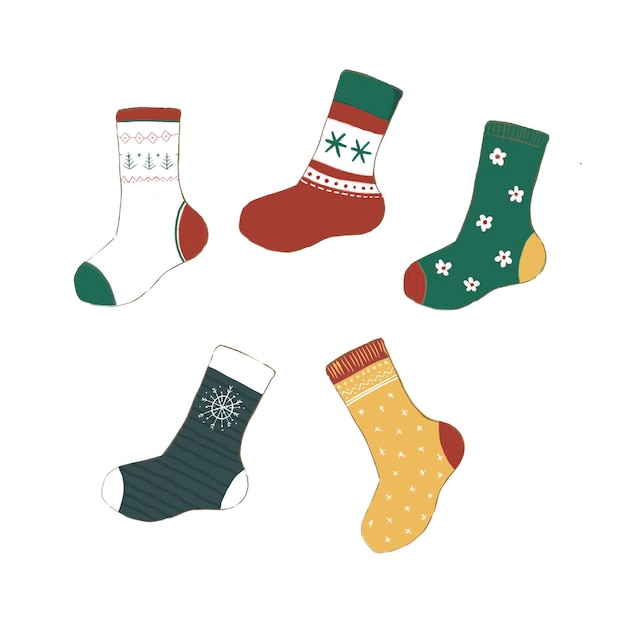 Vector choice of socks to keep warm illustration