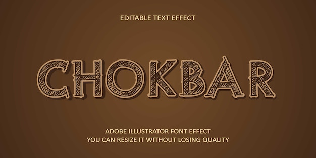 Chokbar bewerkbaar teksteffect lettertype