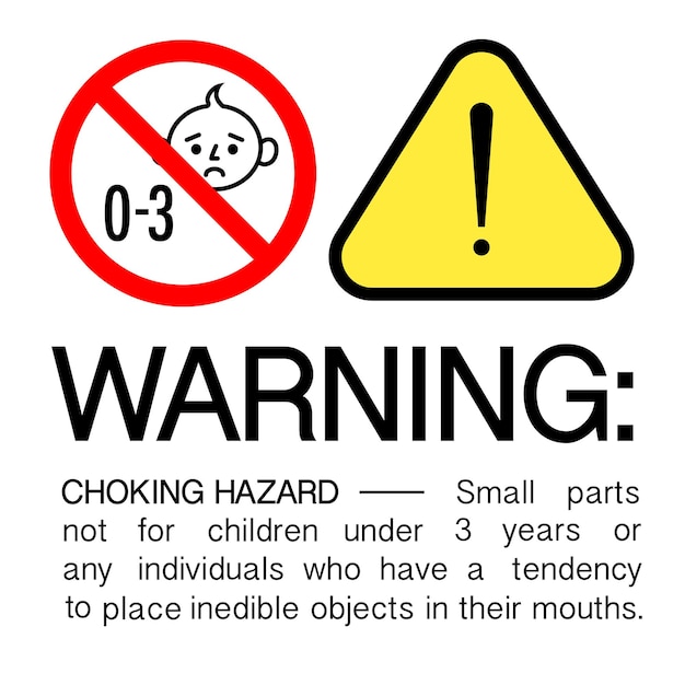 choking hazard sign sticker or banner
