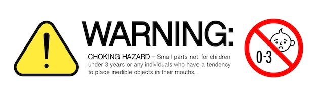 choking hazard sign sticker or banner