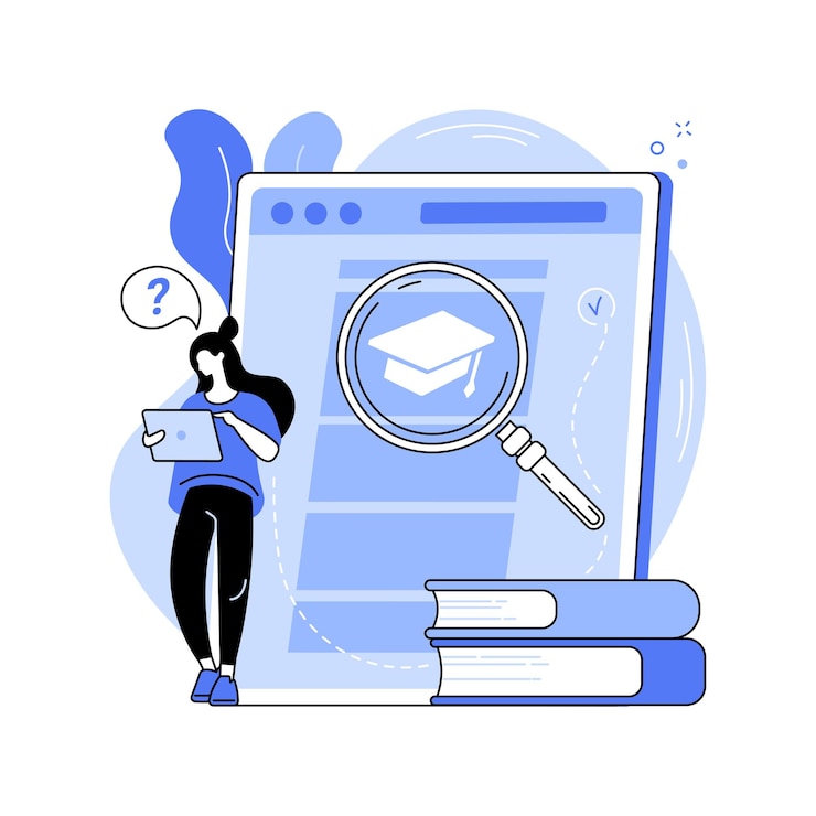 Vector choosing courses isolated cartoon vector illustrations