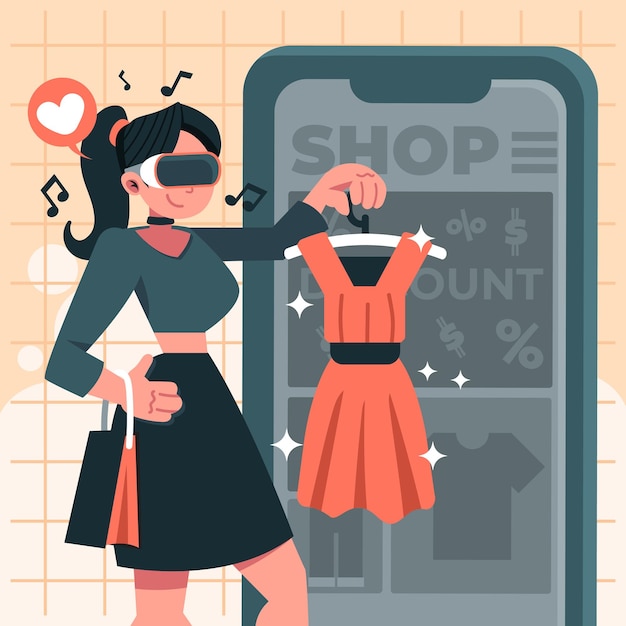 Choosing Dress in Online Shop with VR