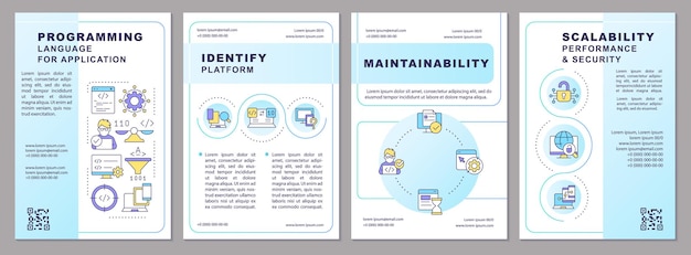 Choosing right programming language blue gradient brochure template