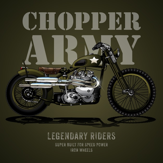 Vector chopper leger motorfiets poster