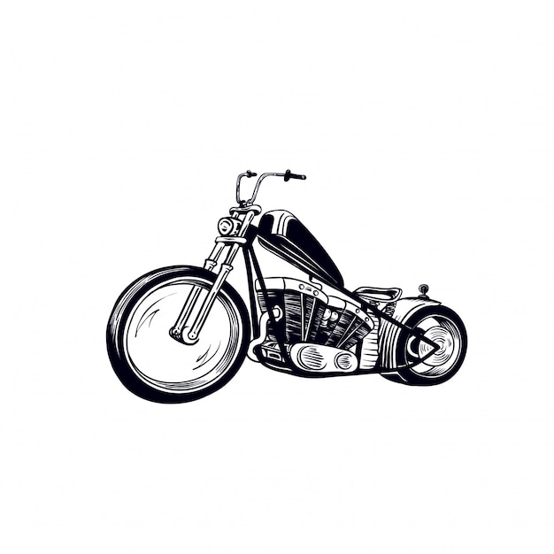 Vector chopper motorcycle hand drawing style