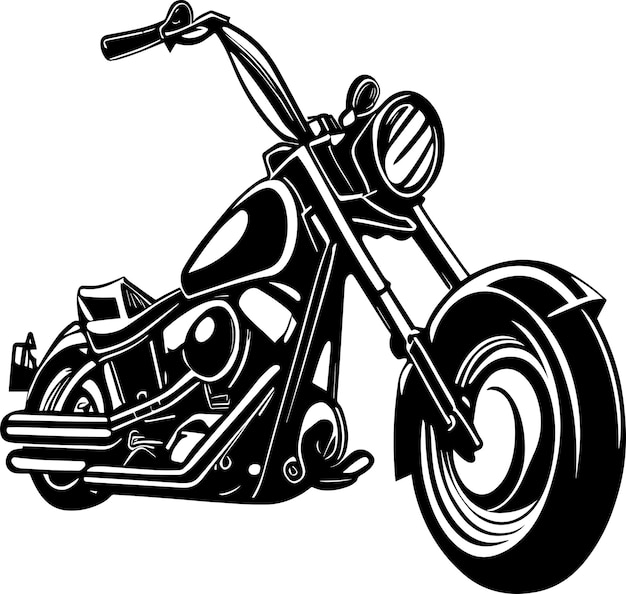 チョッパー オートバイ ロゴ モノクロ デザイン スタイル