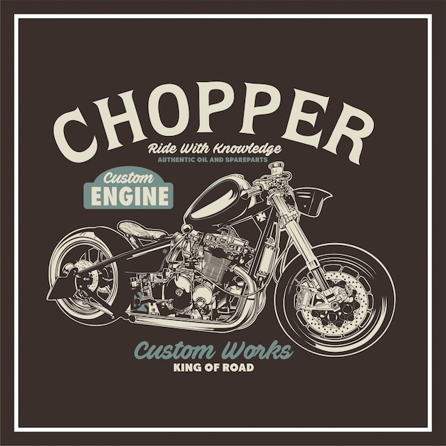 Vettore poster di moto chopper