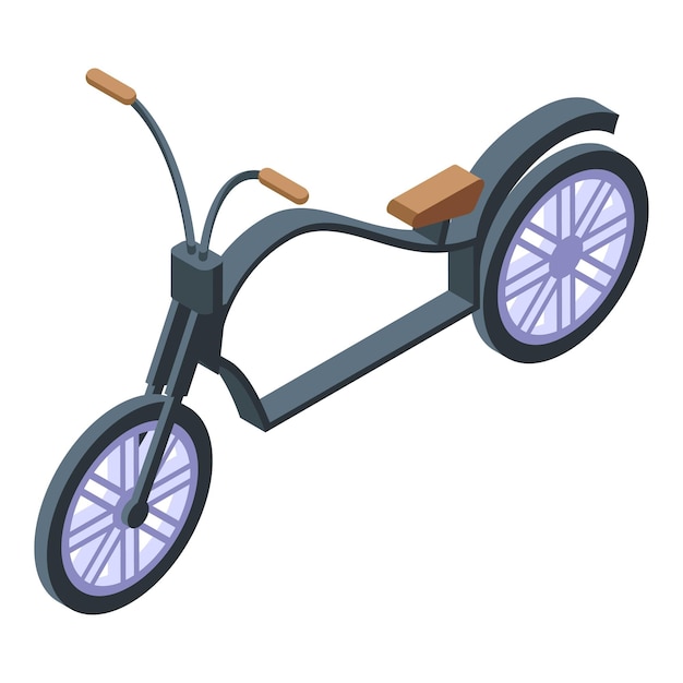 Chopper pictogram isometrische vector Biker rit Wielmotor