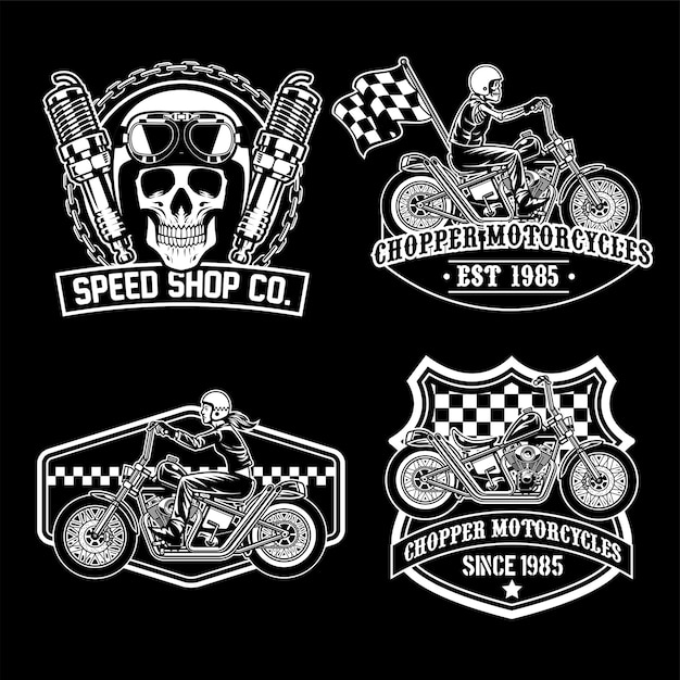 Vector chopper set black white