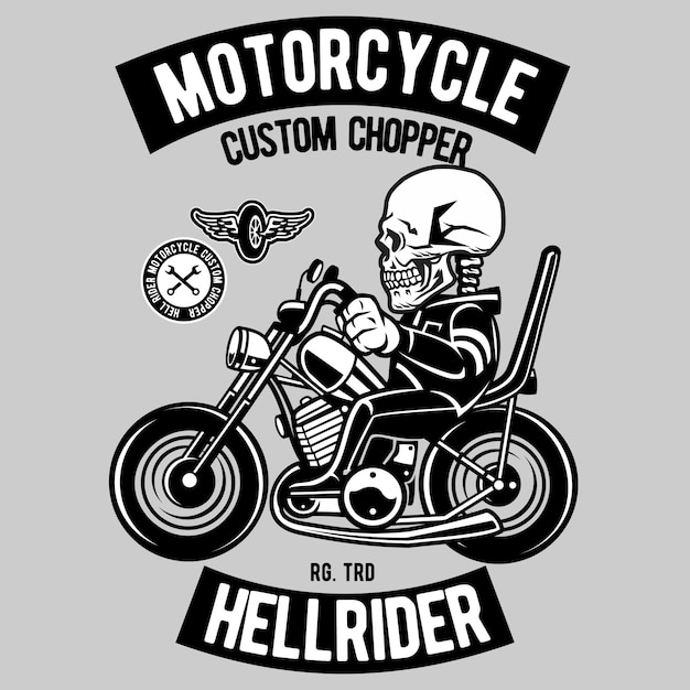 Chopper skull biker