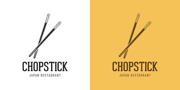 Chopstick logo design vector illustration