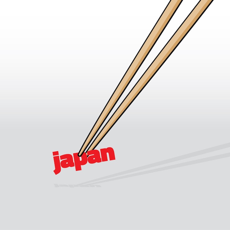 Vector 日本の言葉をつかむ箸