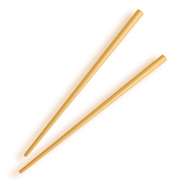 Vector chopsticks. wooden chopsticks isolated on white background.