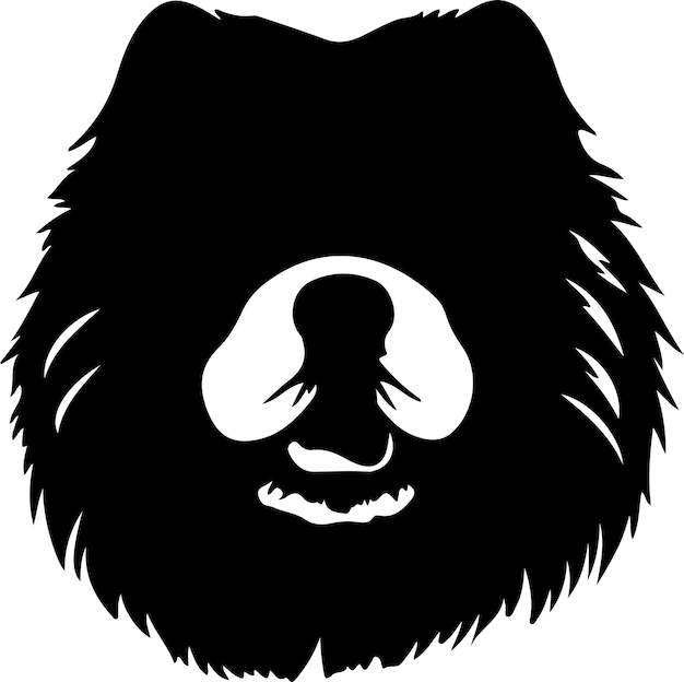 Vector chow chow black silhouette with transparent background