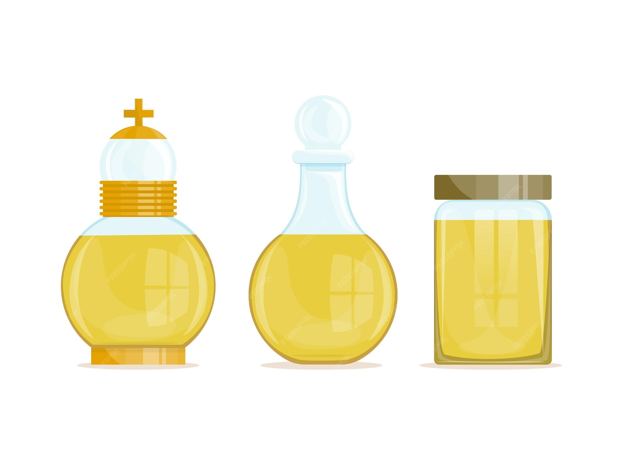 Premium Vector | Chrism oil set for the sacrament of baptism religious items