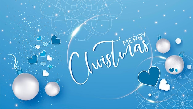 Chrismas banner with blue background