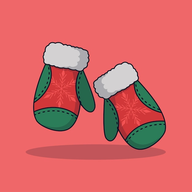 Vector chrismast gloves